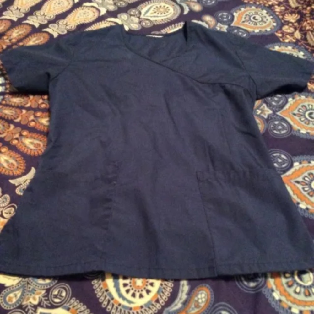 All Heart Navy Blue Scrub Top size Small
